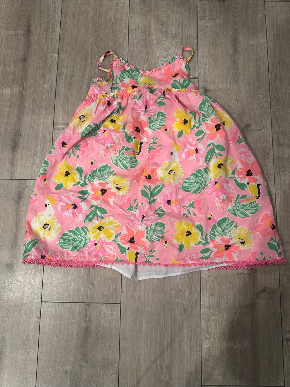 Tommy Bahama Girls Size 7 Pink Tropical Floral Sundress